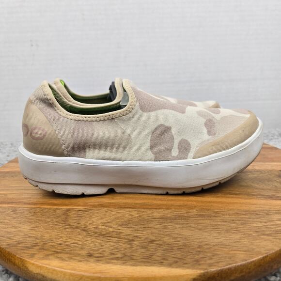 Oofos Womens 6 Oomg eeZee Low White Tan Camo Casual Recovery Daily Slip On Shoe - Picture 3 of 14
